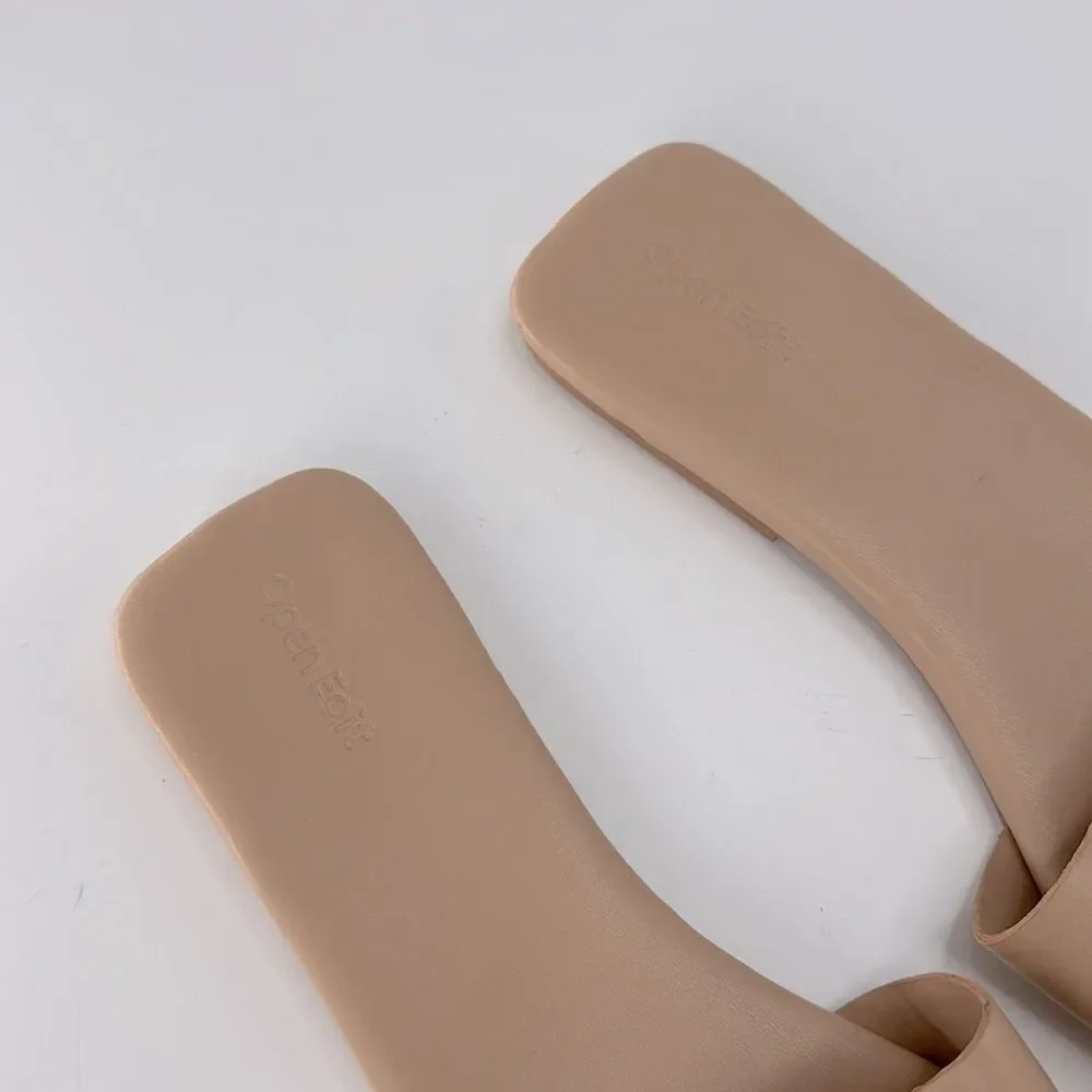 Open Edit Lely Slide Madalion Slide Square Toe Sandal